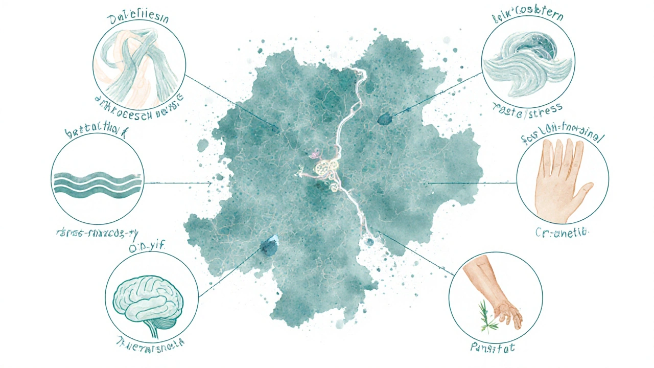 Illustration stylisée des sept techniques de massage autour d’une carte du 13ᵉ arrondissement.