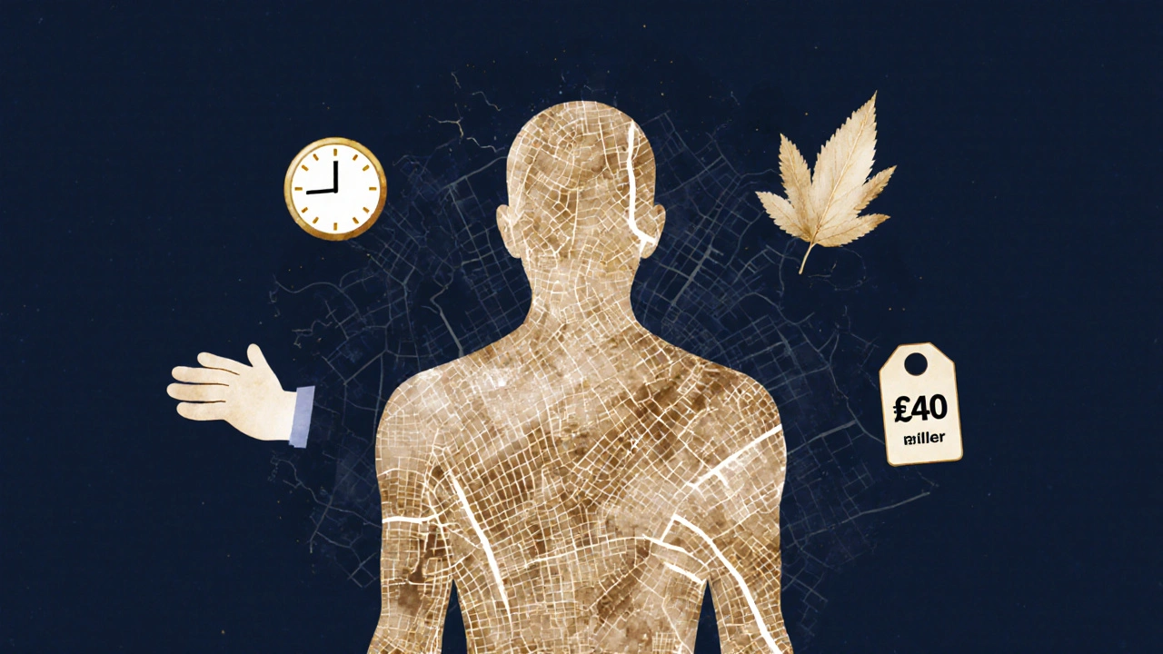 Corps humain aux tensions qui s&#039;évanouissent en lumière, sur fond des arrondissements populaires de Paris, symbole de relaxation abordable.