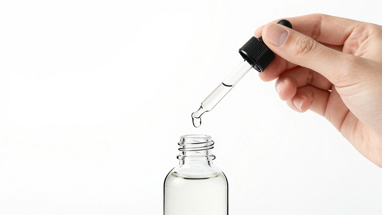 Préparation de dilution d'huile essentielle avec pipette.